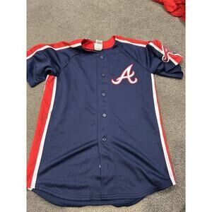 Vintage Atlanta Braves Majestic Jersey Blue Stitched Blank S‎